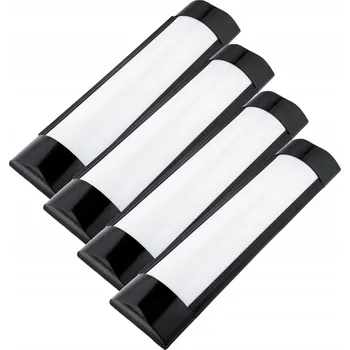 4x LED Panel Svítidlo Stropní Přisazené Černé 30cm 9W 6500K Studená Bílá