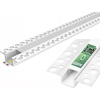 LED lišta PVC PROFIL pro LED pásky do sádrokartonu + KRYT 2m