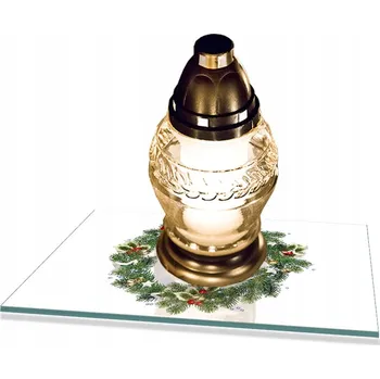 Obraz Podstavec pod hřbitovní svíčka tvrzené sklo 30 x 22 x 1 cm