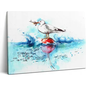 Obraz Fotoobraz na zeď do jídelny - Umělecká malba Racek 80x60 cm