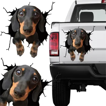 Samolepicí dekorace na vozidlo Samolepka s pejskem Samolepky na auto Sklo Auto Váš pes Jezevčík