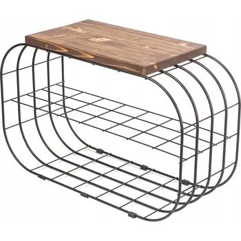 Botník BOTNÍK DŘEVĚNÁ ČERNÁ KOVOVÁ LOFT