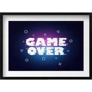 Obraz Obraz dekorace na zeď Stylizovaný nápis pro hráče Game over 70x50 cm