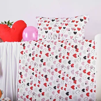 Povlečení dětské bavlněné Srdíčka EMI: Dětský set 130x90 + 65x45