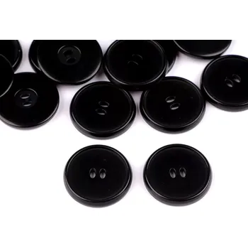 Knoflík Knoflík černý s podlouhlými dírkami 28mm (Knoflík plastový s podlouhlými dírkami 28mm)