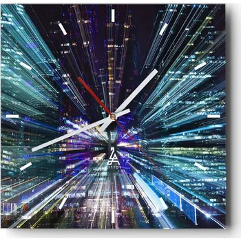 Hodiny Velké nástěnné hodiny 40x40 Abstrakce Skleněné tiché hodiny