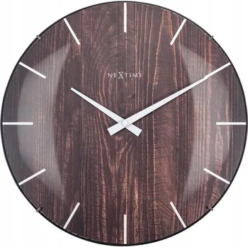 Hodiny Nástěnné hodiny hnědé Edge Wood Dome Nextime