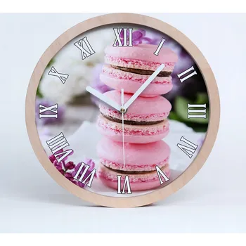 Hodiny Dřevěné nástěnné hodiny kulatý sušenky průměr 25 cm