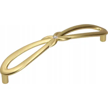 Nábytkové kování Nábytková úchytka UR48 zlatý kartáčovaný Swarovski 128mm