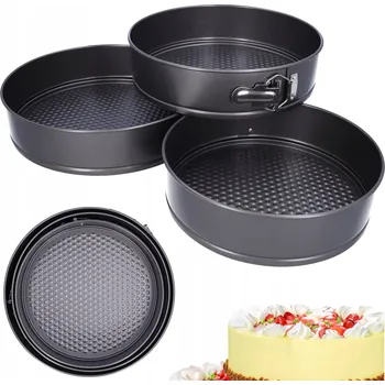 Forma na pečení Forma Na Dort kulatý 26 cm, sada plechů na pečení dortových koláčů, 3 ks
