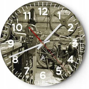 Hodiny Kuchyňské nástěnné hodiny 30x30 Motocykl Moderní skleněné hodiny Tichý chod
