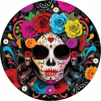 Party nádobí PAPÍROVÉ TALÍŘKY NA HALLOWEEN CATRINA LEBKA LOS MUERTOS 23CM 6 KS