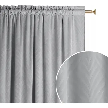 Obraz Hotový závěs velurový samet na řasící pásce s žabkami Leafly 140x250 šedý silný