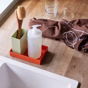 Lampička HÜBSCH Sortit organizér, sada 4 kusů, zelená/oranžová/písková barva - Rozměry čtyř prvků: 5 x 8 x 7 cm; 5 x 8 x 12 cm; 5 x 16 x 17 cm; 17 x 11 x 3 cm zelená, oranžová, písková - Doprava zdarma