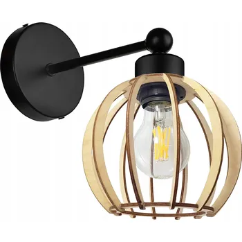 Nástěnné svítidlo Nástěnná lampa / Kinkiet E27, styl loft, KOULE, dřevo