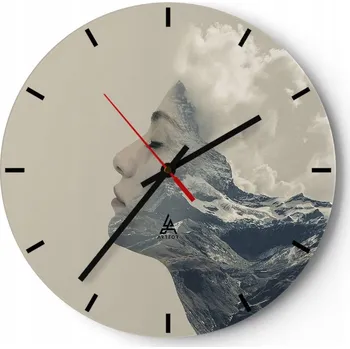 Hodiny Velké nástěnné hodiny 40x40 Abstrakce Skleněné hodiny Kulatý Tiché