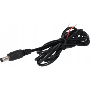 Napájecí kabel DC konektor 5.5x2.5, černý kabel 150 cm, 22AWG