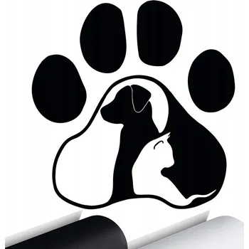 Samolepicí dekorace na vozidlo NÁLEPKA na auto PES KOČKA TLAPKA ZVÍŘATA 15x14