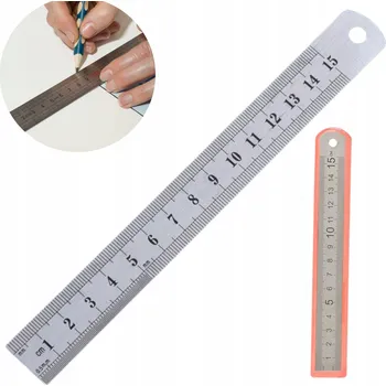 pravítka KOVOVÉ PRAVÍTKO OBOUSTRANNÉ MĚŘÍTKO PŘESNÉ MĚŘENÍ 15 cm