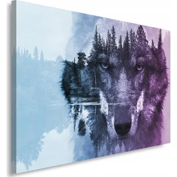 Obraz OBRAZ NA PLÁTNĚ Obraz na plátně Vlk Zvířata Les Příroda 100x70 cm