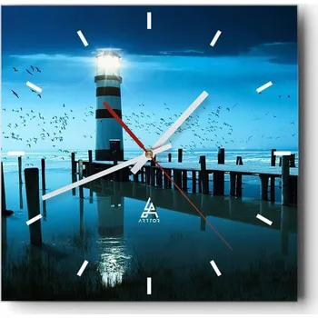 Hodiny Velké nástěnné hodiny 40x40 Krajina Skleněné hodiny Tiché