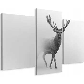 Obraz Obraz Tryptych JELEN v Mlze Zvíře Příroda 120x80