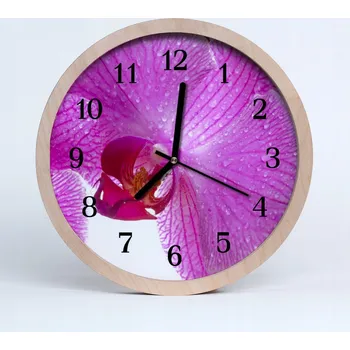 Hodiny Nástěnné hodiny z překližky Tiché Orchidej Květiny 25 cm