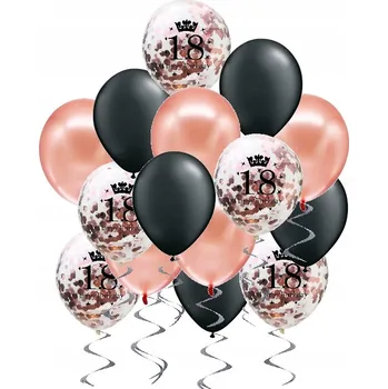 Balónek BALÓNKY k 18. narozeninám 18 LET RŮŽOVÉ ZLATO
