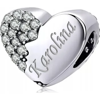 Přívěsek Přívěsek na náramek Trusky stříbrný srdce stříbro 925 s gravírováním