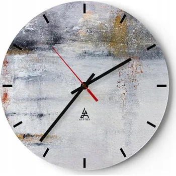 Hodiny Velké nástěnné hodiny 40x40 Abstrakce Skleněné hodiny Kulatý Tiché