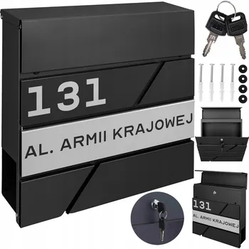 Poštovní schránka Poštovní schránka euroschránka, s vhozem, se schránkou na noviny M-TEC černá