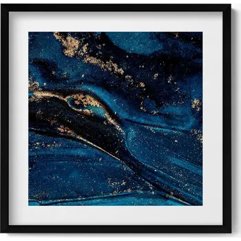 Obraz Dekorativní nástěnný obraz v černém rámu do obýváku Tekutá abstrakce 50x50 cm