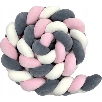 Prostěradlo Lulumi Chránič do postýlky cop 200cm Růžový