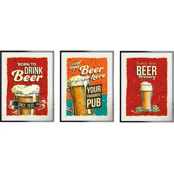 Obraz Plakát sada 3 plakátů A3 bez rámu 89,1 x 42 cm