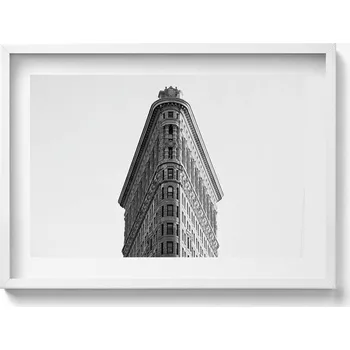 Obraz Nástěnný obraz v bílém rámu, dekorace interiéru - Symetrická budova, 70x50 cm