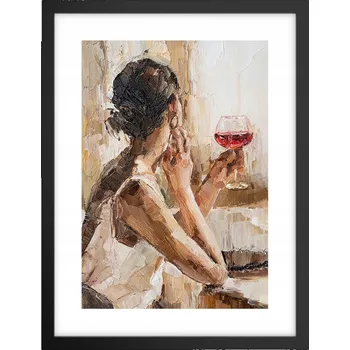 Obraz Obraz plakát v černém rámu do obýváku 30x40 žena foto plakáty na zeď