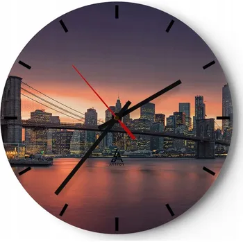 Hodiny Velké nástěnné hodiny 40x40 Jork - Skleněné hodiny Kulatý Tiché