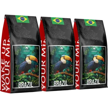 Káva Káva zrnková 1kg x3 Brazílie Arabica 100% Čerstvě Pražená BLUE ORCA