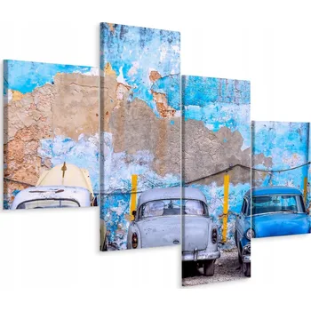 Obraz Obraz TETRAPTYCH Barevná Auta Havana 3D 80x50 cm
