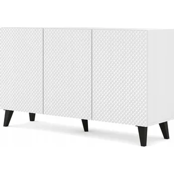 Komoda Komoda Ravenna C 150 cm 3D frézování bílý lesk na nožičkách
