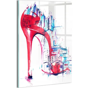 Obraz Skleněný obraz do obývacího pokoje tvrzený Červený podpatek 20x30