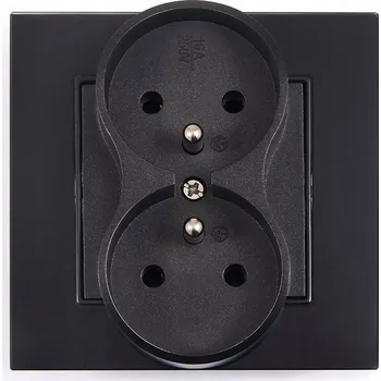 Elektrická zásuvka Elektrická Zásuvka zásuvka Koloreno černá