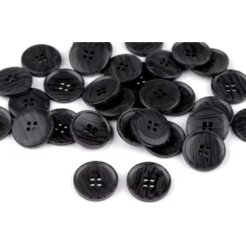 Knoflík Knoflík imitace dřeva 20mm černý (Knoflík plastový 20mm)