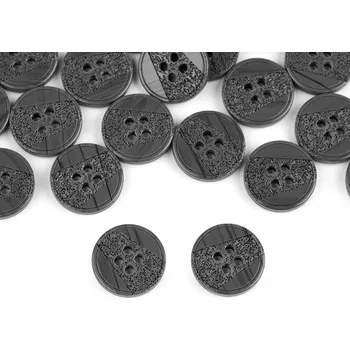 Knoflík Knoflík laser šedý 18mm (Knoflík plastový šedý 18mm)
