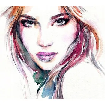 Obraz Obraz Na Plátně Akvarelový Portrét Mladé Ženy 40x30