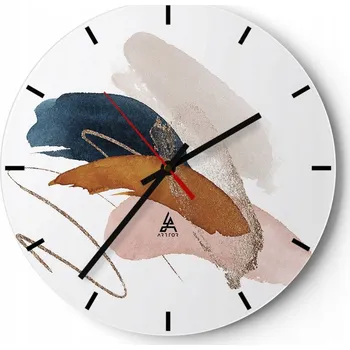 Hodiny Nástěnné hodiny do kuchyně 30x30 Abstrakce Skleněné hodiny do obýváku Tiché