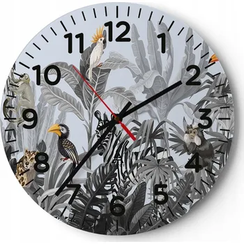 Hodiny Kuchyňské nástěnné hodiny 30x30 Abstrakce Moderní skleněné hodiny Tiché