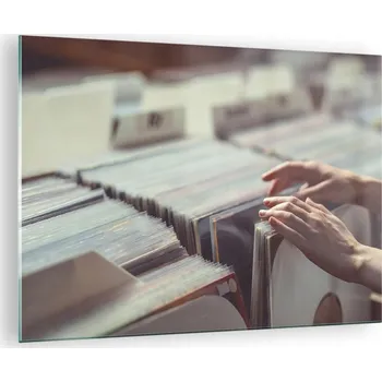 Obraz Obraz na skle do obýváku ložnice 70x50 hudební deska obrazy na zeď sklo