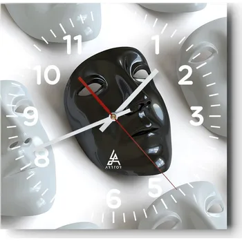 Hodiny Velké nástěnné hodiny 40x40 cm Umělecké skleněné hodiny Čtvercové Tiché