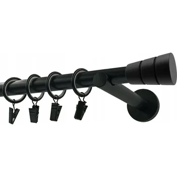 Garnýž GARNÝŽ KOVOVÉ 19mm S RŮZNÝMI KONCOVKAMI, ČERNÁ MATNÁ, 180cm